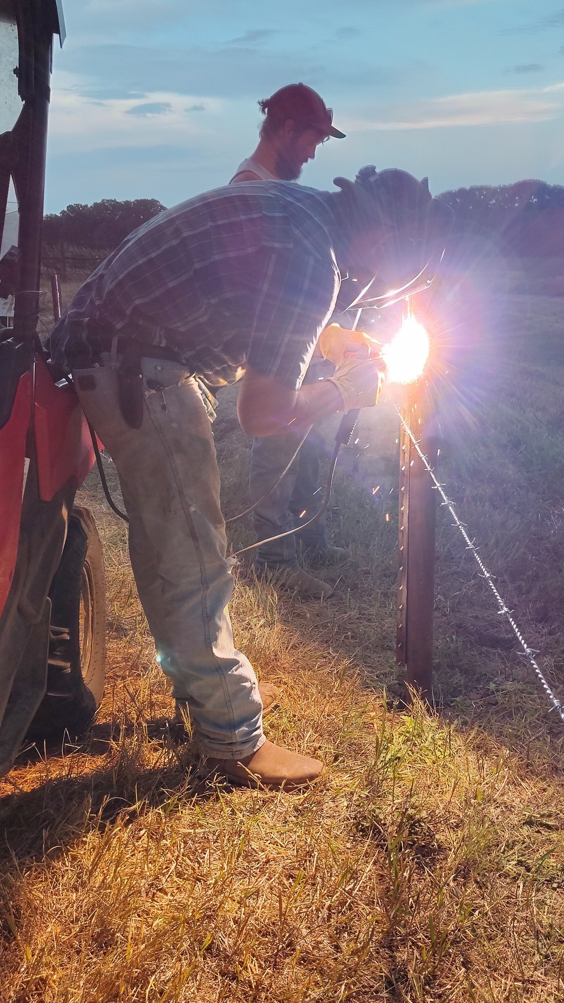 Welding a fence